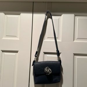 Handmade bag navy leather